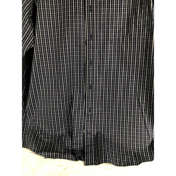 Duluth Trading Mens Long Sleeve Button-Up Plaid Shirt Navy Check Pattern Size XL - Picture 4 of 10